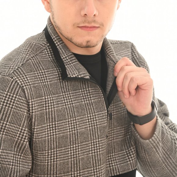 ALBERTO Glen Plaid Qtr Zip Pullover - Picture 3 of 6